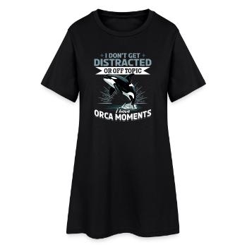 Orca drôle - Robe T-shirt Femme - noir - Devant