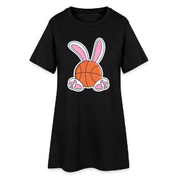 Easter Basketball Bunny Design - Women’s T-Shirt Dress - black - Front