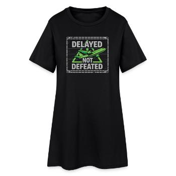 Travel anxiety humor, airport chaos, flying is - Women’s T-Shirt Dress - black - Front