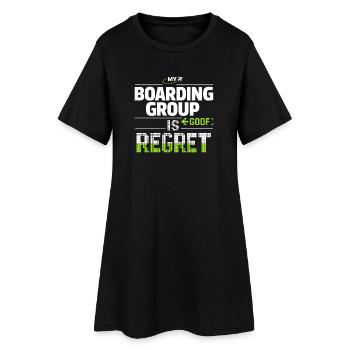 Travel anxiety humor, airport chaos, flying is - Women’s T-Shirt Dress - black - Front