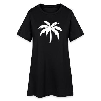 Palme Silhouette - Frauen T-Shirt-Kleid - Schwarz - Vorne