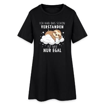 J’ai compris, je m’en fiche juste Paresseux - Robe T-shirt Femme - noir - Devant