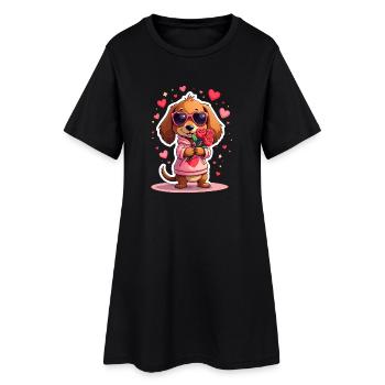 Dackel teckel teckel tekel - Robe T-shirt Femme - noir - Devant