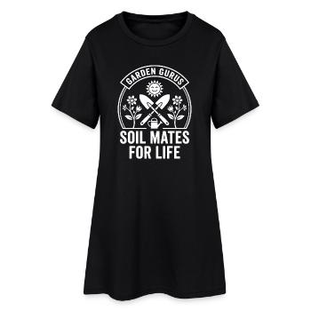 Garten Gurus Erde fürs Leben - Frauen T-Shirt-Kleid - Schwarz - Vorne