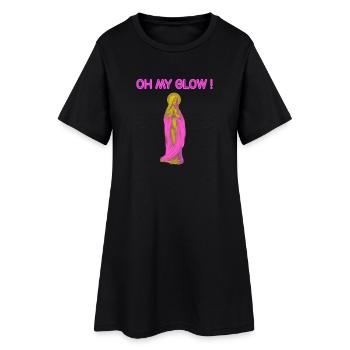 Oh My Glow Vierge Marie Auréole Or - Robe T-shirt Femme - noir - Devant