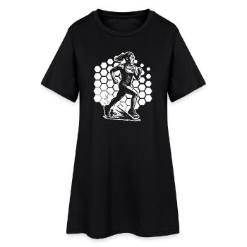 Message clair en cours - Robe T-shirt Femme - noir - Devant