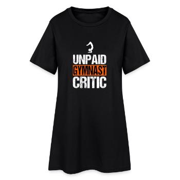 Unpaid Gymnast Critic Funny Gymnastics Mum - Women’s T-Shirt Dress - black - Front