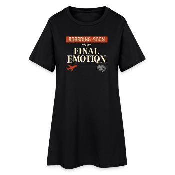 Travel anxiety humor, airport chaos, flying is - Women’s T-Shirt Dress - black - Front