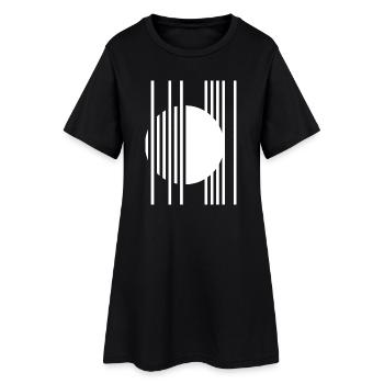 Bandes orbitales circulaires - Robe T-shirt Femme - noir - Devant