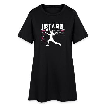 Citation d’une fille adore le volley-ball - Robe T-shirt Femme - noir - Devant