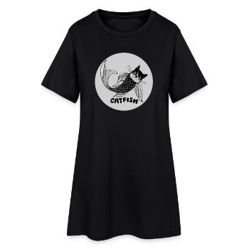 Type-o-Cat #74 POISSON-CHAT - Robe T-shirt Femme - noir - Devant