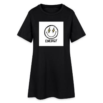 Lightning Smile Energy Tee - Frauen T-Shirt-Kleid - Schwarz - Vorne