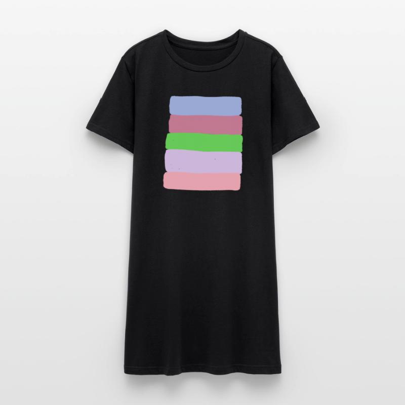 Pastellstreifen-Stack Frauen T-Shirt-Kleid