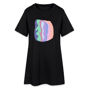 Couches d’ondes pastel - Robe T-shirt Femme - noir - Devant