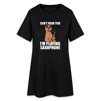 Je ne t’entends pas, saxophoniste - Robe T-shirt Femme - noir - Devant