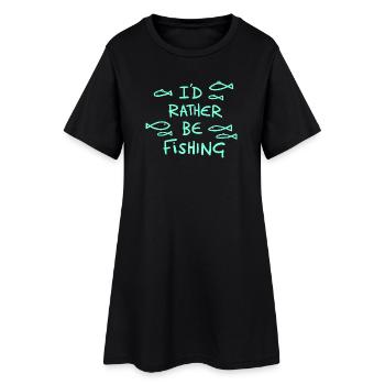Je préférerais pêcher ! Pêche et cadeaux de pêcheur - Robe T-shirt Femme - noir - Devant