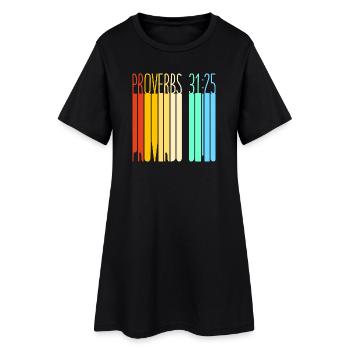 Chapter 31 Bible Proverb Jesus Christ Bible Verse - Women’s T-Shirt Dress - black - Front