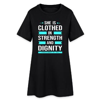 Bible Verse Chapter 31 Bible Proverb Jesus Christ - Women’s T-Shirt Dress - black - Front
