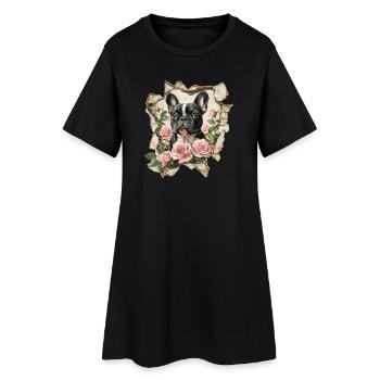 Bouledogue français - Robe T-shirt Femme - noir - Devant