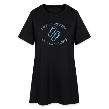 LA VIE EST MEILLEURE EN TONGS - Robe T-shirt Femme - noir - Devant