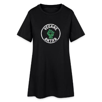 Vegan Antifa - Contre la droite - Robe T-shirt Femme - noir - Devant
