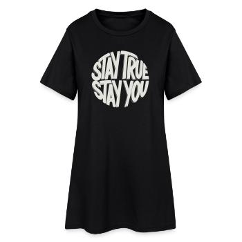 Reste fidèle, reste toi-même - Robe T-shirt Femme - noir - Devant