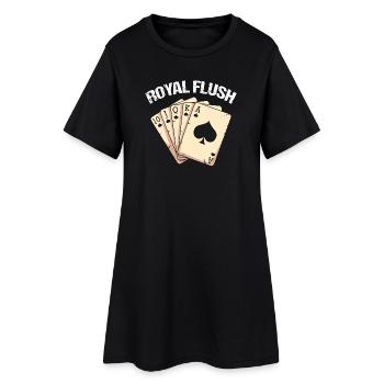 Jeu de cartes de pique - Robe T-shirt Femme - noir - Devant