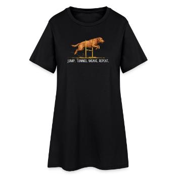 Répétition du tunnel de saut du Labrador Agility - Robe T-shirt Femme - noir - Devant