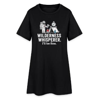 Aventure de camping Whisperer en pleine nature - Robe T-shirt Femme - noir - Devant