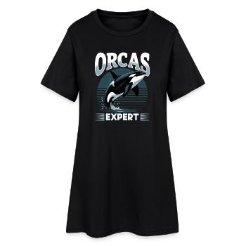 Orca drôle - Robe T-shirt Femme - noir - Devant
