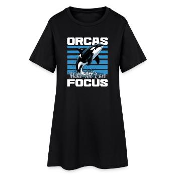 Orca drôle - Robe T-shirt Femme - noir - Devant