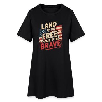 Terre de la Liberté - Drapeau vintage des États-Unis - Robe T-shirt Femme - noir - Devant