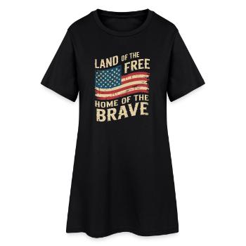 Terre de la Liberté - Drapeau vintage des États-Unis - Robe T-shirt Femme - noir - Devant