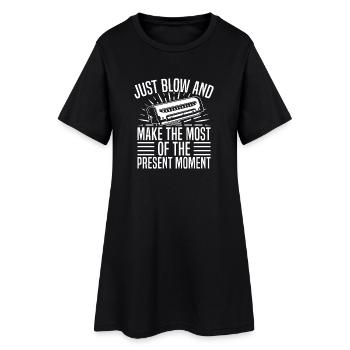 Harmonica Musican vient de souffler & moment présent - Robe T-shirt Femme - noir - Devant