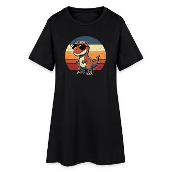 Design rétro de lunettes de soleil en forme de dinosaure - Robe T-shirt Femme - noir - Devant