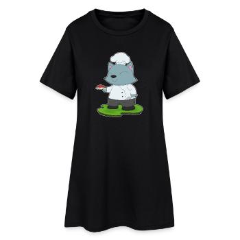 Katze Koch Gebäck Kochen - Frauen T-Shirt-Kleid - Schwarz - Vorne