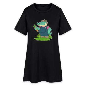 Ferme de carottes de l’éleveur de crocodiles - Robe T-shirt Femme - noir - Devant