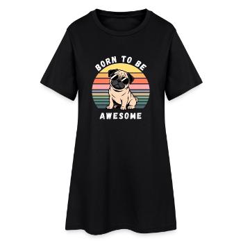 Né pour être génial, crépuscule - Robe T-shirt Femme - noir - Devant