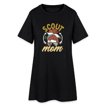 Maman Scout à couettes en désordre - Robe T-shirt Femme - noir - Devant