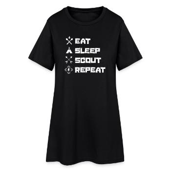 Scout Eat Sleep Répète le loisir scout - Robe T-shirt Femme - noir - Devant