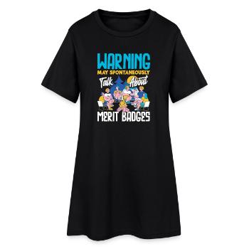 Un discours drôle de scout sur le badge Marit - Robe T-shirt Femme - noir - Devant