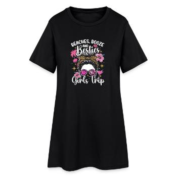 Plages Alcool Meilleures amies Voyage entre filles Vacances de printemps Plaisir - Robe T-shirt Femme - noir - Devant