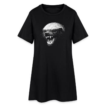 Düsteres Predatorengesicht Honigdachs - Frauen T-Shirt-Kleid - Schwarz - Vorne