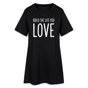 Construis la vie que tu aimes - Motivations Conception de texte - Robe T-shirt Femme - noir - Devant