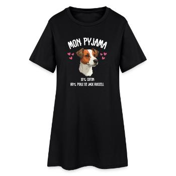 Jack Russell Hundepyjama-Humor - Frauen T-Shirt-Kleid - Schwarz - Vorne