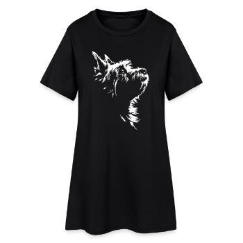 Cairn Terrier Silhouette Hunde Hund Wilsigns - Frauen T-Shirt-Kleid - Schwarz - Vorne