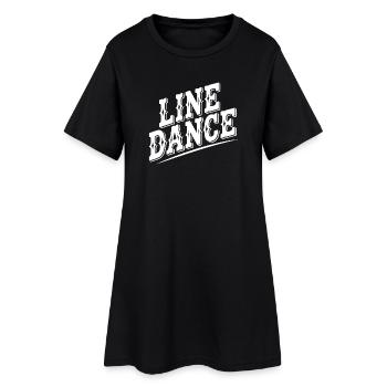 Style rétro de la danse en ligne - Robe T-shirt Femme - noir - Devant