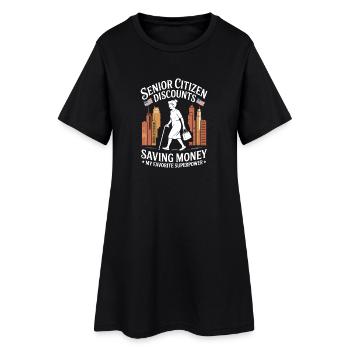 L’humour dans la vieillesse, économiser de l’argent à la retraite - Robe T-shirt Femme - noir - Devant
