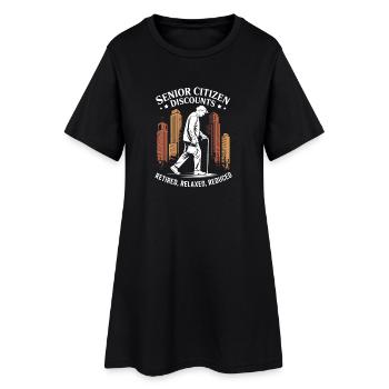 Senior Discount Humor in Retirement - Women’s T-Shirt Dress - black - Front