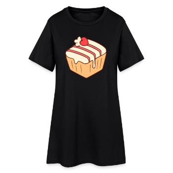 Cupcake backen, Bäckerei, Konditorei - Frauen T-Shirt-Kleid - Schwarz - Vorne